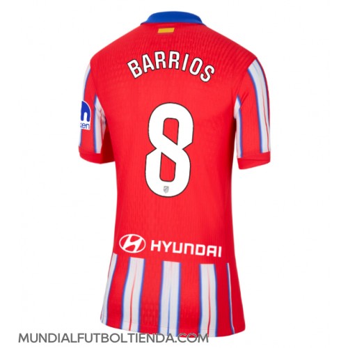 Camiseta Atletico Madrid Pablo Barrios #8 Primera Equipación Replica 2024-25 para mujer mangas cortas